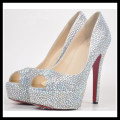 New Wedding Diamond High Heel Dress Peep Dress Shoes (Hcy02-662)